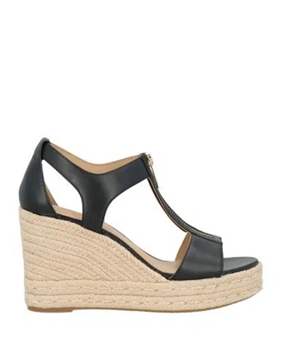 Michael Michael Kors Woman Espadrilles Black Size 8 Leather