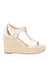 Michael Michael Kors Berkley 100mm Wedge Espadrilles In White