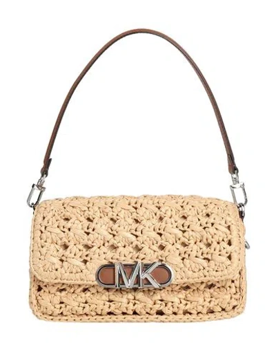 Michael Michael Kors Woman Handbag Beige Size - Natural Raffia, Textile Fibers