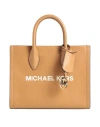 Shop Michael Michael Kors Woman Handbag Camel Size - Leather In Beige