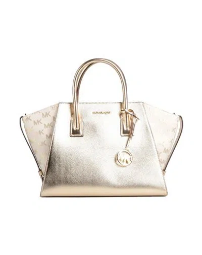 Michael Michael Kors Woman Handbag Gold Size - Cow Leather, Textile Fibers