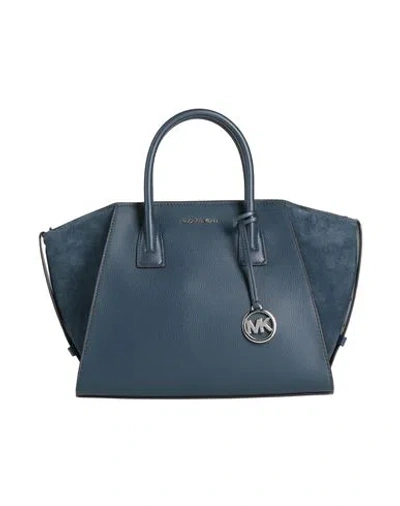 Michael Michael Kors Woman Handbag Navy Size - Cow Leather In Blue