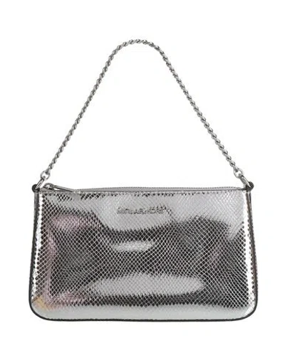 Michael Michael Kors Woman Handbag Silver Size - Polyester, Polyurethane