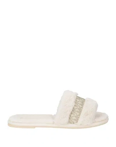 Michael Michael Kors Woman House Slipper Ivory Size 9 Textile Fibers In White