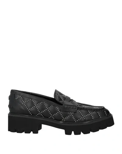 Michael Michael Kors Woman Loafers Black Size 8 Synthetisches Material