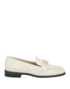 Michael Michael Kors Woman Loafers Cream Size 6.5 Leather In White