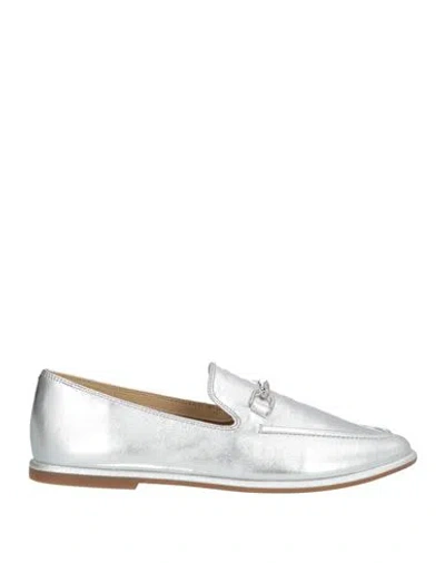 Michael Michael Kors Woman Loafers Silver Size 8.5 Leather