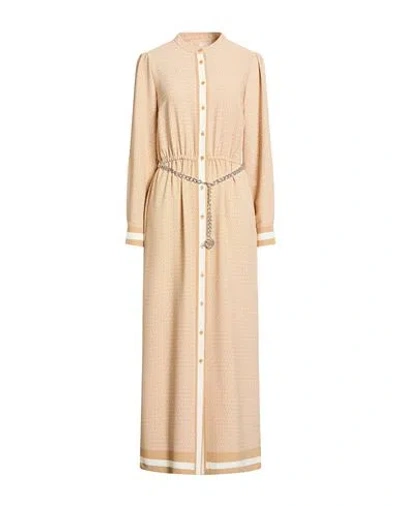 Michael Michael Kors Woman Maxi Dress Sand Size Xs Polyester