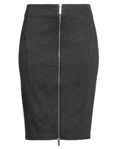 Michael Michael Kors Woman Midi Skirt Charcoal Size 6 Polyester, Viscose, Elastane In Grey