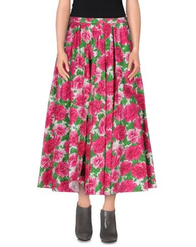 Michael Michael Kors Woman Midi Skirt Fuchsia Size 8 Cotton In Pink