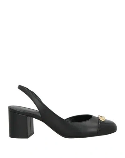 Michael Michael Kors Woman Pumps Black Size 7.5 Leather, Synthetic Material