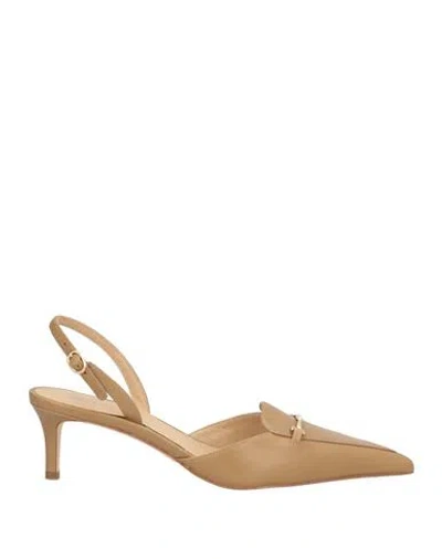Michael Michael Kors Woman Pumps Camel Size 7 Leather In Neutral