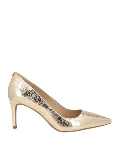Michael Michael Kors Woman Pumps Gold Size 8 Leather In Nude