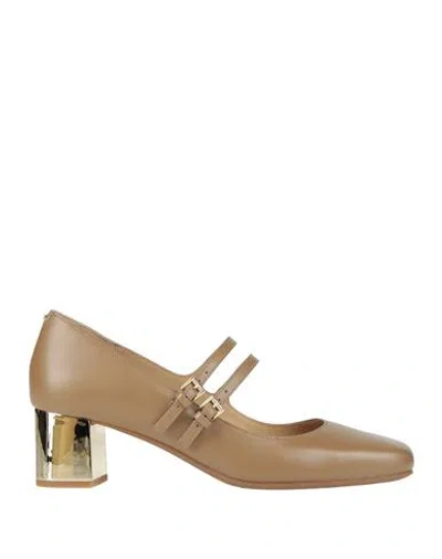 Michael Michael Kors Woman Pumps Light Brown Size 8 Leather In Sand