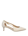 Michael Michael Kors Woman Pumps Off White Size 6.5 Leather, Pvc - Polyvinyl Chloride In White