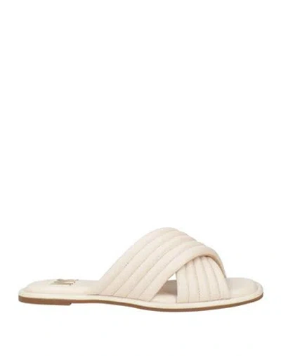 Michael Michael Kors Woman Sandals Beige Size 7.5 Leather In Neutral