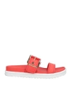 Michael Michael Kors Woman Sandals Red Size 8 Sheepskin, Goat Skin