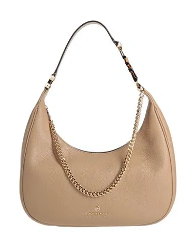 Michael Michael Kors Woman Shoulder Bag Camel Size - Bovine Leather In Beige