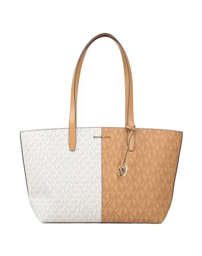 Michael Michael Kors Woman Shoulder Bag Camel Size - Pvc - Polyvinyl Chloride, Polyester, Polyuretha In Beige