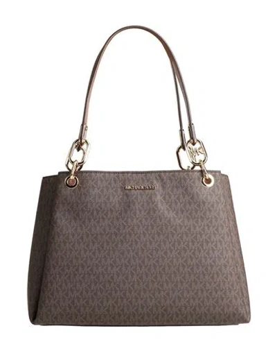 Michael Michael Kors Woman Shoulder Bag Dark Brown Size - Pvc - Polyvinyl Chloride, Polyester, Polyu