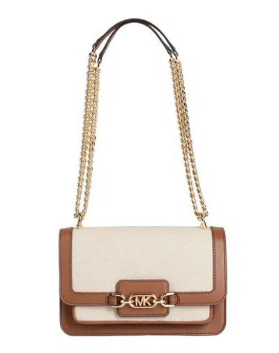 Michael Michael Kors Woman Shoulder Bag Ivory Size - Cotton, Polyester In White
