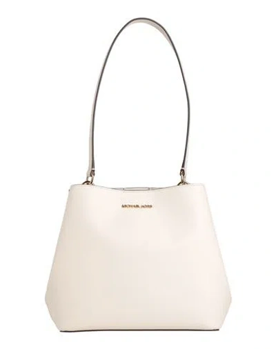 Michael Michael Kors Woman Shoulder Bag Ivory Size - Pvc - Polyvinyl Chloride, Polyester, Cotton, Po In White