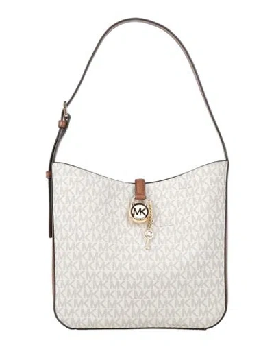 Michael Michael Kors Woman Shoulder Bag Ivory Size - Pvc - Polyvinyl Chloride, Polyester, Polyuretha In White