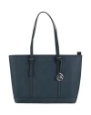 Michael Michael Kors Woman Shoulder Bag Navy Size - Cow Leather In Blue