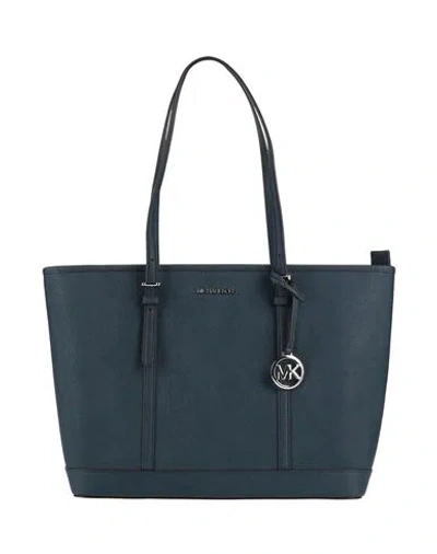 Michael Michael Kors Woman Shoulder Bag Navy Size - Cow Leather In Blue