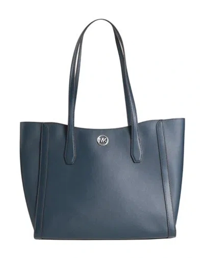 Michael Michael Kors Woman Shoulder Bag Navy Size - Pvc - Polyvinyl Chloride, Polyester In Blue