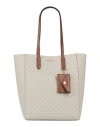 Michael Michael Kors Woman Shoulder Bag Off White Size - Pvc - Polyvinyl Chloride, Polyester, Cotton In Off White