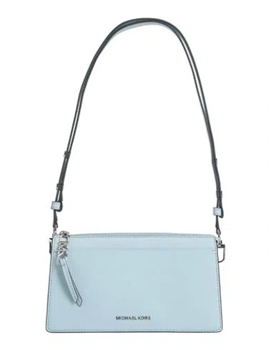 Michael Michael Kors Woman Shoulder Bag Sky Blue Size - Cow Leather
