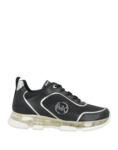 Michael Michael Kors Woman Sneakers Black Size 8 Leather, Textile Fibers