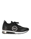 Michael Michael Kors Woman Sneakers Black Size 8 Textile Fibers, Synthetisches Material In Black