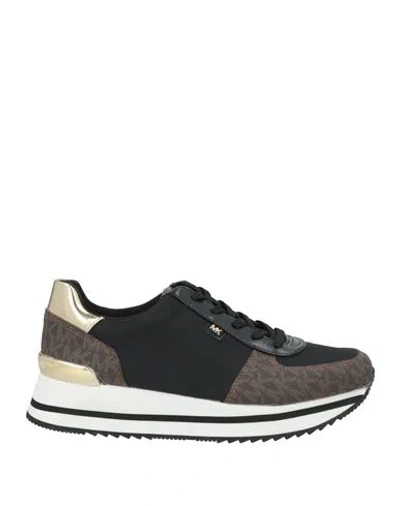Michael Michael Kors Woman Sneakers Dark Brown Size 8 Textile Fibers