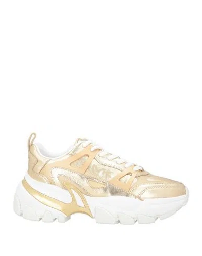 Michael Michael Kors Woman Sneakers Gold Size 8 Leather