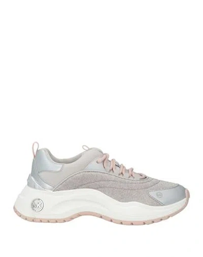 Michael Michael Kors Woman Sneakers Grey Size 8 Textile Fibers, Polyurethane Coated In Pink