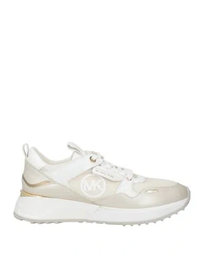 Michael Michael Kors Woman Sneakers Ivory Size 7.5 Leather, Textile Fibers In Neutral