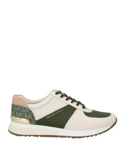 Michael Michael Kors Woman Sneakers Military Green Size 8 Textile Fibers, Leather, Polyurethane In Multi