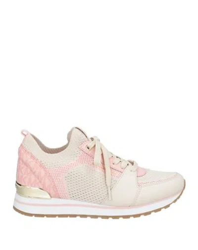 Michael Michael Kors Woman Sneakers Off White Size 8 Leather, Textile Fibers, Pvc - Polyvinyl Chlori In Pink
