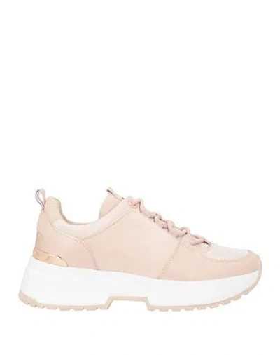 Michael Michael Kors Woman Sneakers Pink Size 6 Cow Leather, Textile Fibers