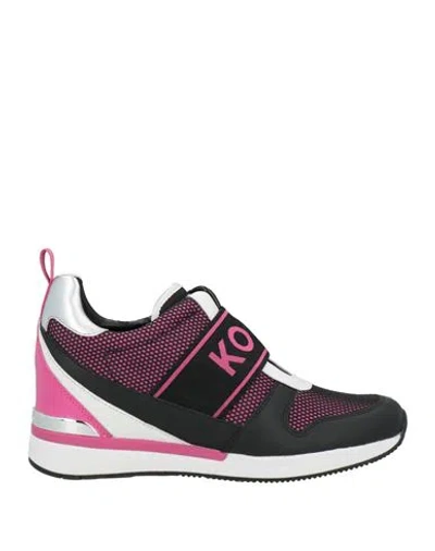 Michael Michael Kors Woman Sneakers Pink Size 8 Leather, Textile Fibers In Multi