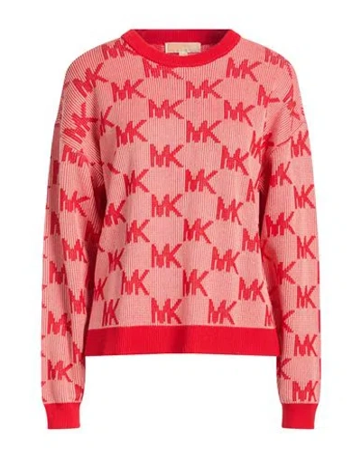 Michael Michael Kors Woman Sweater Coral Size Xl Cotton, Viscose, Nylon In Red