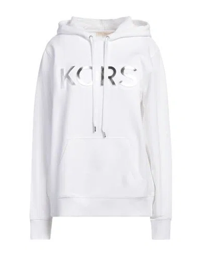Michael Michael Kors Oversized Metallic-logo Hoodie In White