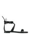 Michael Michael Kors Woman Thong Sandal Black Size 6.5 Leather In Black