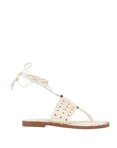 Michael Michael Kors Woman Thong Sandal Cream Size 9.5 Leather In White