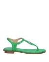 MICHAEL MICHAEL KORS MICHAEL MICHAEL KORS WOMAN THONG SANDAL GREEN SIZE 8 COW LEATHER