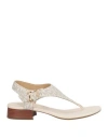 Michael Michael Kors Woman Thong Sandal Off White Size 7.5 Polyurethane