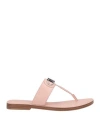 Michael Michael Kors Woman Thong Sandal Pink Size 9 Cow Leather In Pink