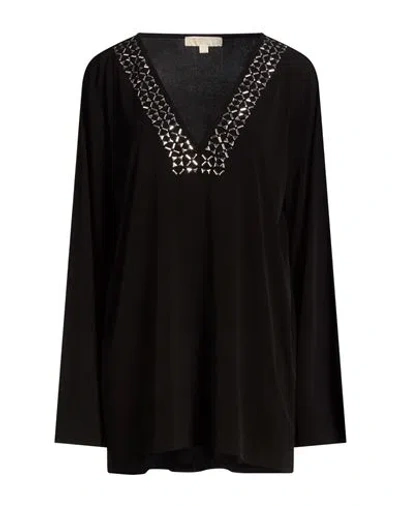 Michael Michael Kors Woman T-shirt Black Size Xl Polyester, Elastane